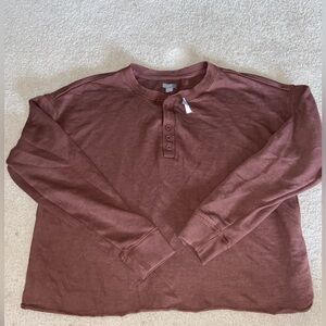 Maroon Mauve Cropped Aerie Sweater